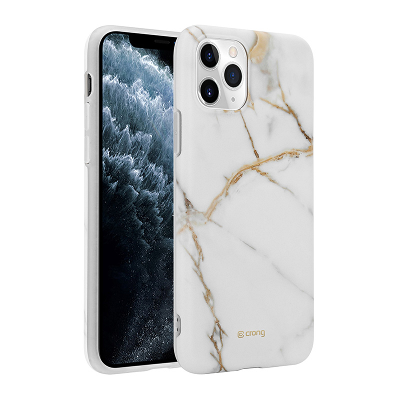 Crong Marble Case – Etui iPhone 11 Pro (biały)