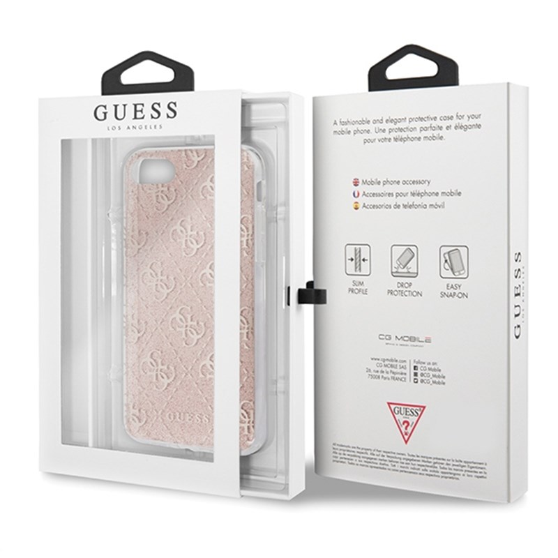 Guess 4G Glitter - Etui iPhone SE 2020 / 8 / 7 (Pink)