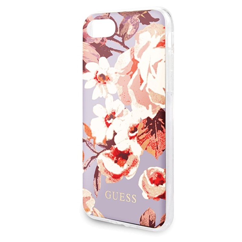Guess Flower Shiny Collection N2 - Etui iPhone SE 2020 / 8 / 7 (Lilac)