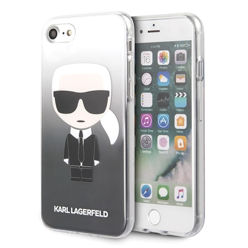 Karl Lagerfeld Iconic Karl Gradient - Etui iPhone SE 2020 / 8 / 7 (czarny)