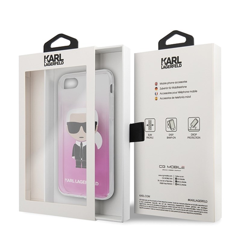 Karl Lagerfeld Iconic Karl Gradient - Etui iPhone SE 2020 / 8 / 7 (różowy)