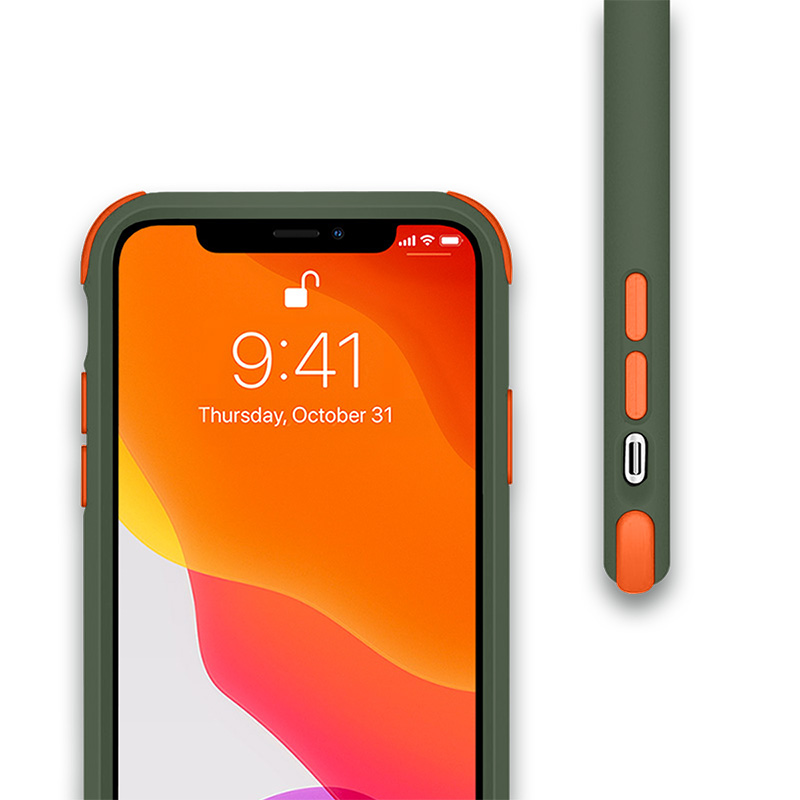 Crong Trace Clear Cover - Etui iPhone 11 (cyjan/pomarańczowy)