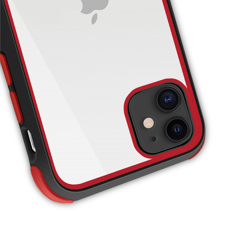Crong Trace Clear Cover - Etui iPhone 11 Pro (czarny/czerwony)
