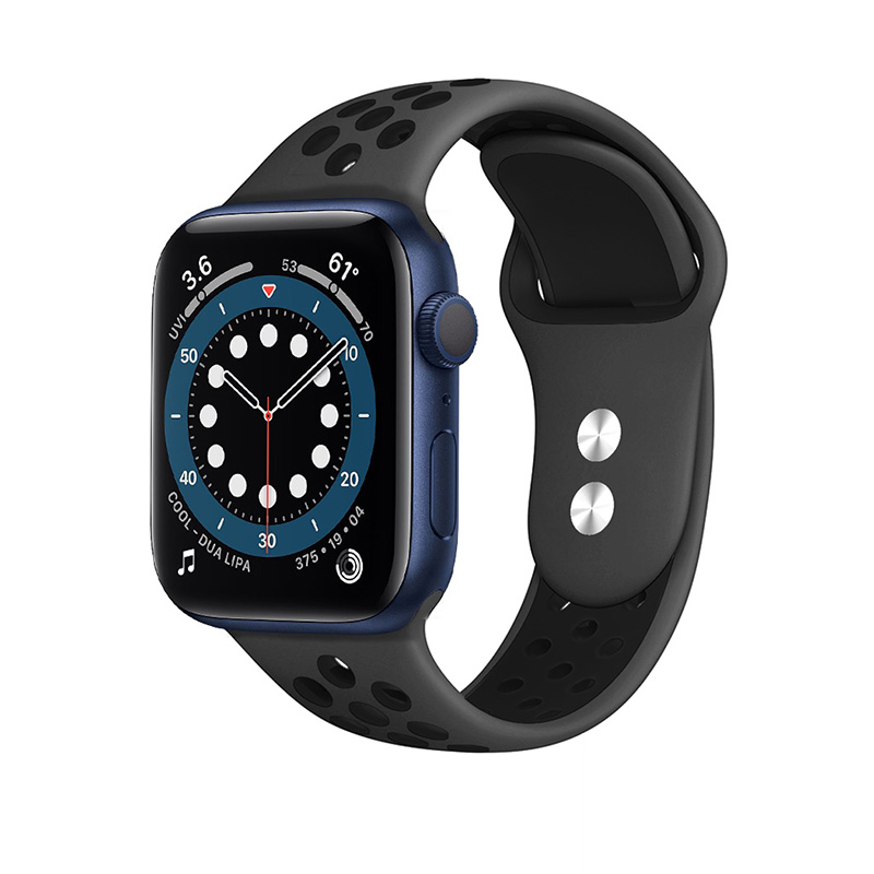 Crong Duo Sport - Pasek do Apple Watch 42/44/45/49 mm (szary/czarny)