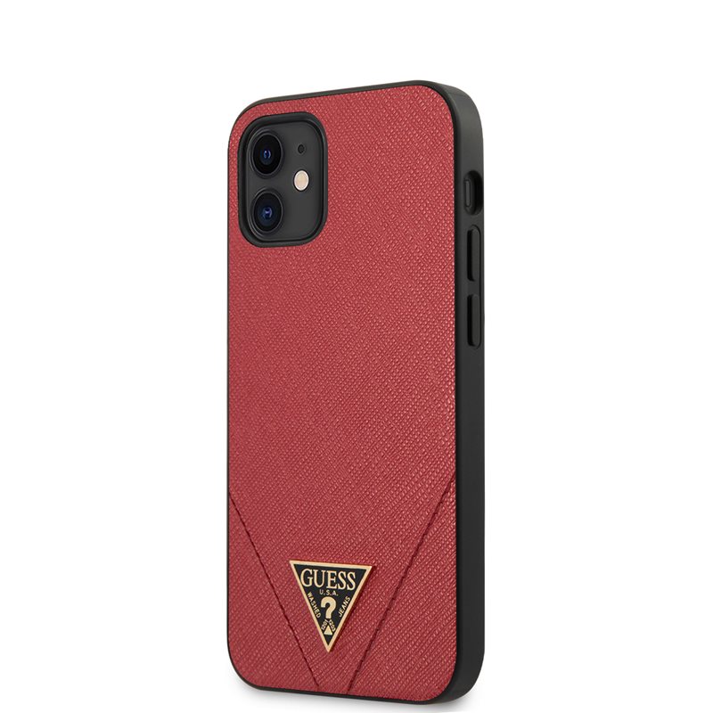 Guess Saffiano V - Etui iPhone 12 Mini (czerwony)