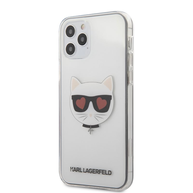 Karl Lagerfeld Choupette Head Heart - Etui iPhone 12 / iPhone 12 Pro (przezroczysty)