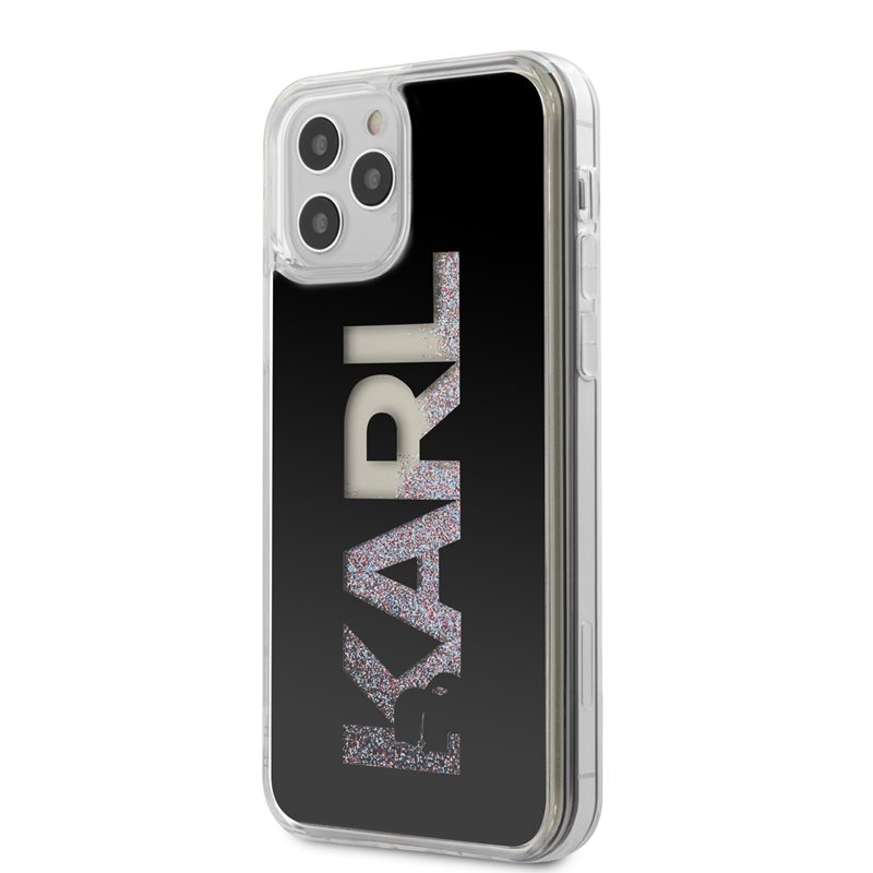 Karl Lagerfeld Logo Karl Liquid Glitter Multi - Etui iPhone 12 Pro Max (czarny)
