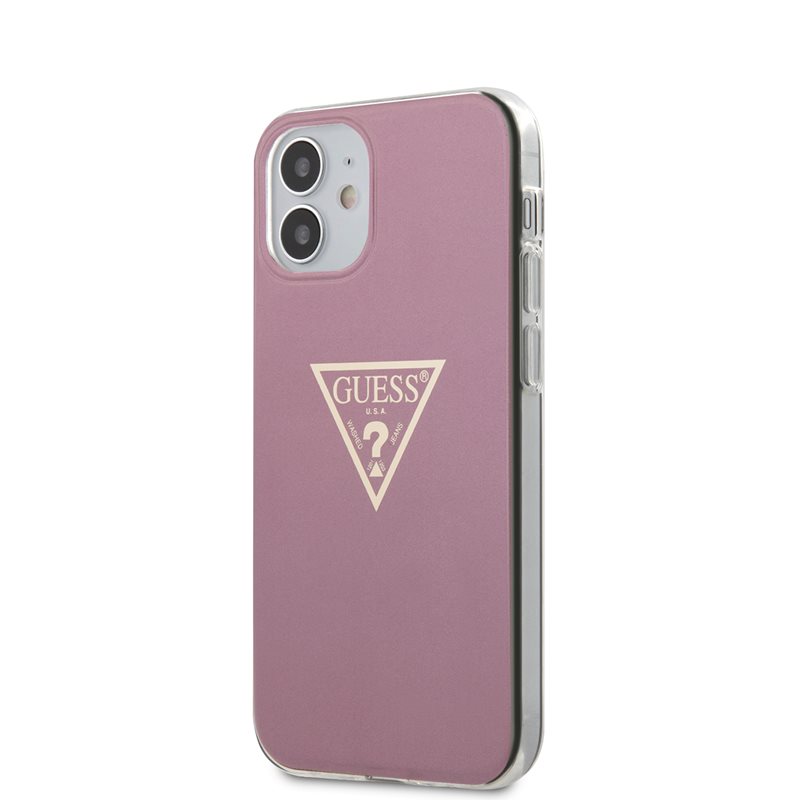 Guess Metallic Triange - Etui iPhone 12 Mini (różowy)