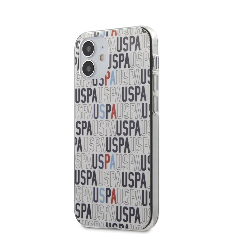 US Polo Assn Logo Mania - Etui iPhone 12 Mini (biały)