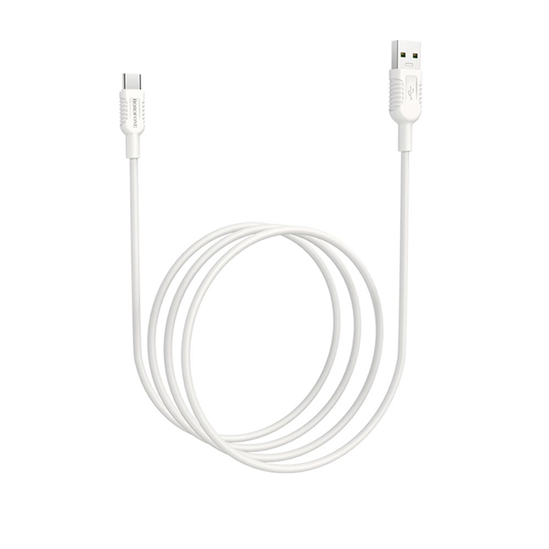 Borofone Billow - kabel połączeniowy USB do USB-C 1,2 m (biały)