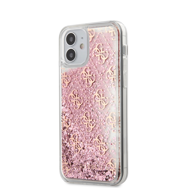 Guess 4G Liquid Glitter - Etui iPhone 12 Mini (różowy)