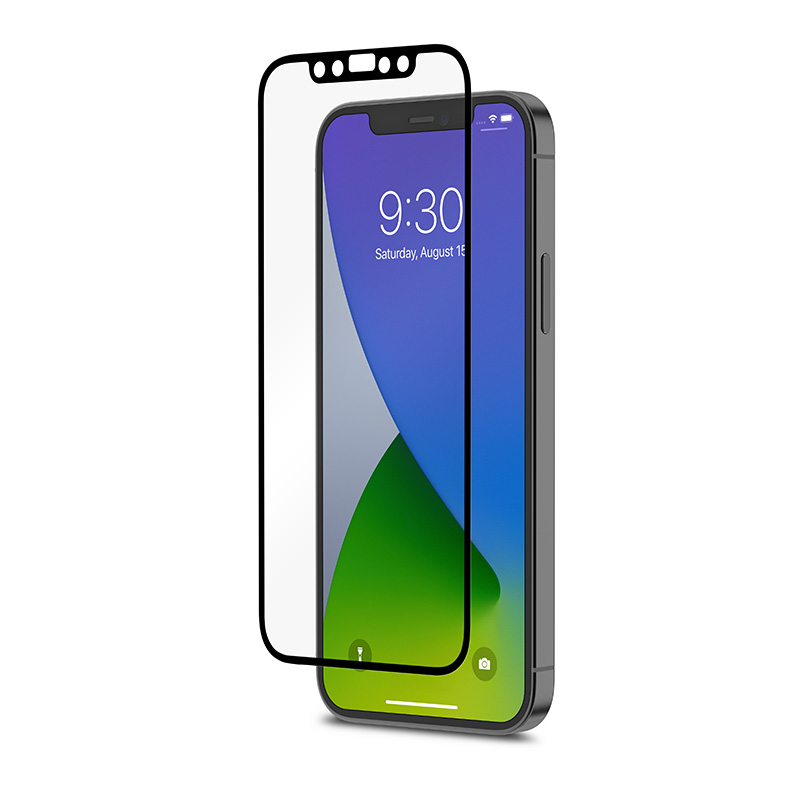 Moshi iVisor AG - Matowa folia ochronna na ekran iPhone 12 / iPhone 12 Pro (czarna ramka)