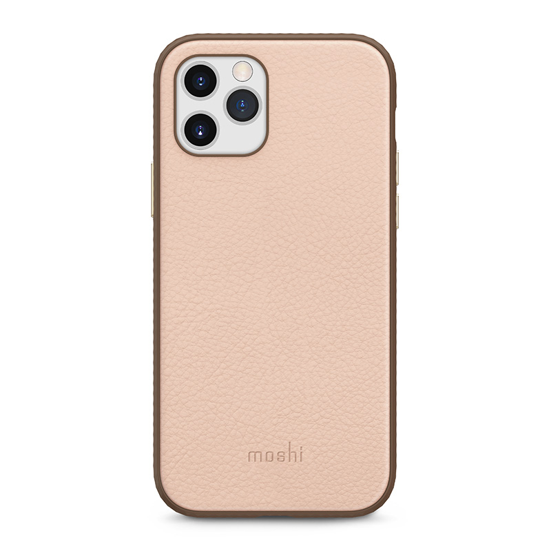Moshi Overture - Etui z klapką iPhone 12 / iPhone 12 Pro + portfel i podstawka (system SnapTo) (Luna Pink)