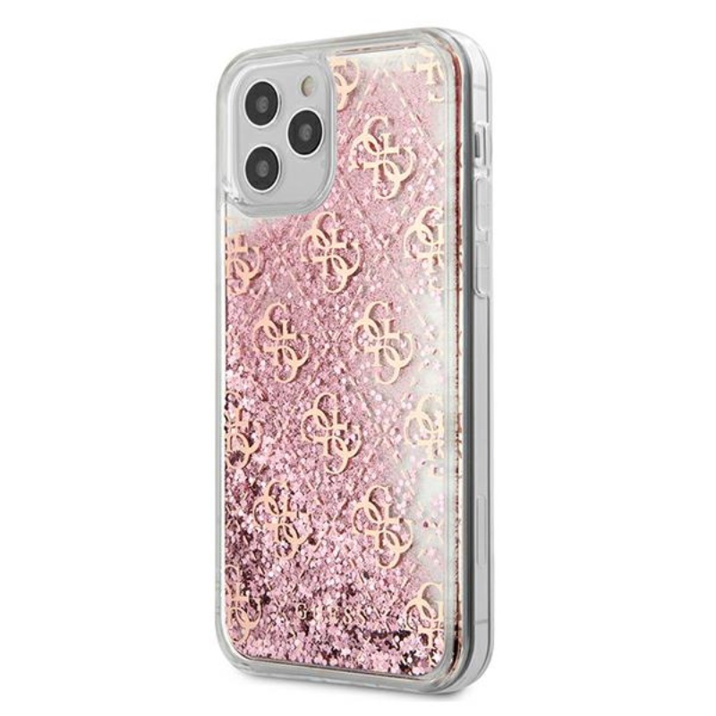 Guess 4G Liquid Glitter - Etui iPhone 12 Pro Max (różowy)