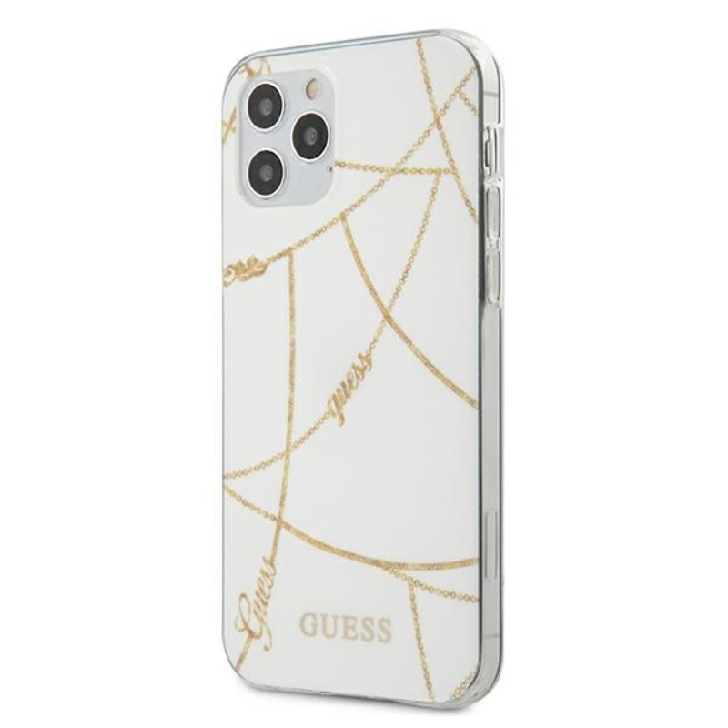 Guess Gold Chain - Etui iPhone 12 Pro Max (biały)