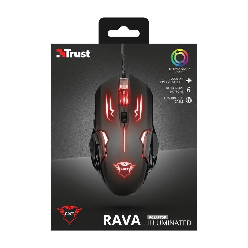 Trust GXT 108 Rava Illuminated - Mysz dla graczy 2000 DPI