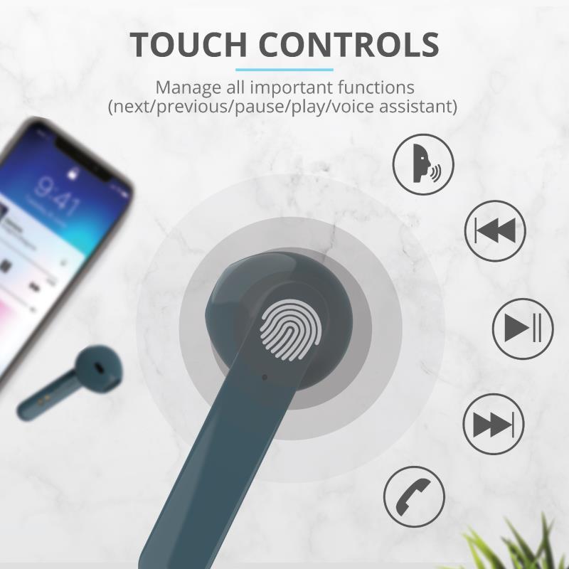 Trust Primo Touch - Słuchawki bezprzewodowe Bluetooth (niebieski)