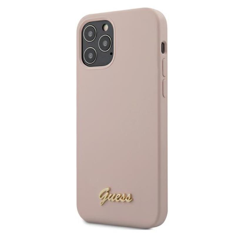 Guess Silicone Script - Etui iPhone 12 Pro Max (różowy)