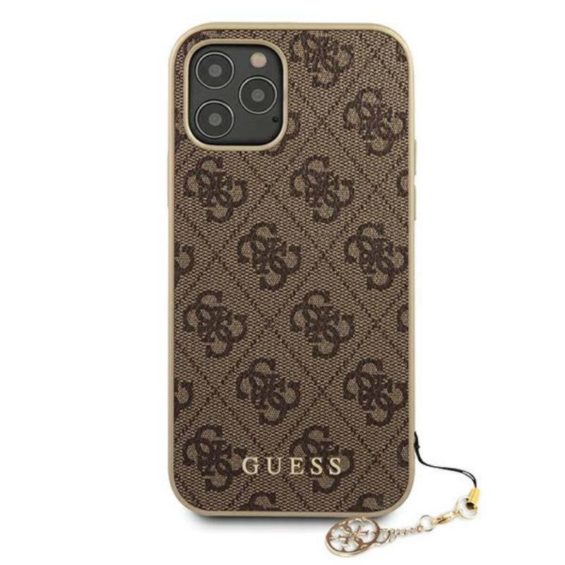 Guess 4G Charms Collection - Etui iPhone 12 / iPhone 12 Pro (brązowy)