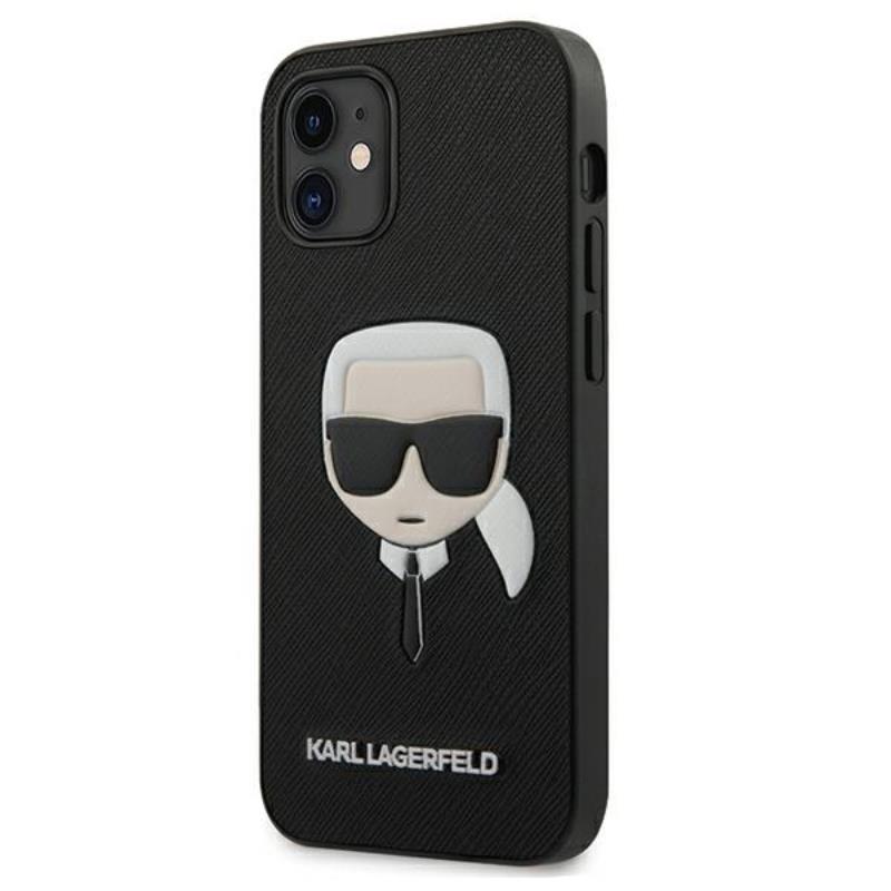 Karl Lagerfeld Saffiano Ikonik Karl`s Head - Etui iPhone 12 mini (czarny)
