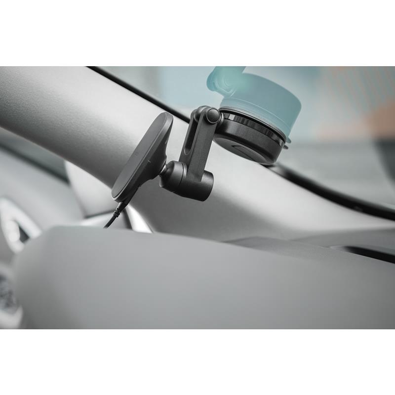 Moshi SnapTo Universal Car Mount with Wireless Charging- Magnetyczny uchwyt samochodowy z ładowaniem bezprzewodowym (Black)