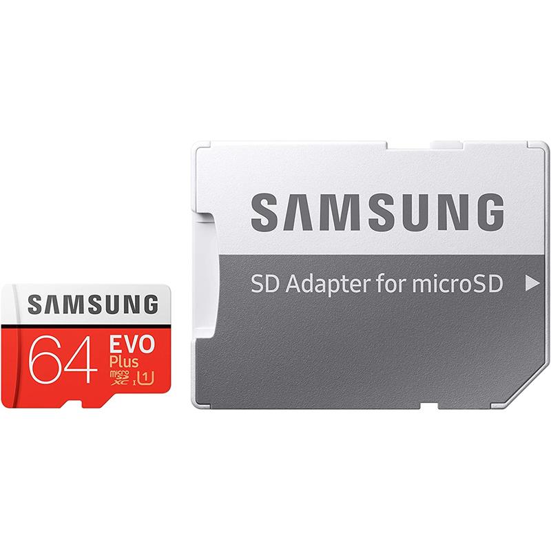Samsung microSDXC Evo+ - Karta pamięci 64 GB Class 10 UHS-I U1 100/20 MB/s z adapterem