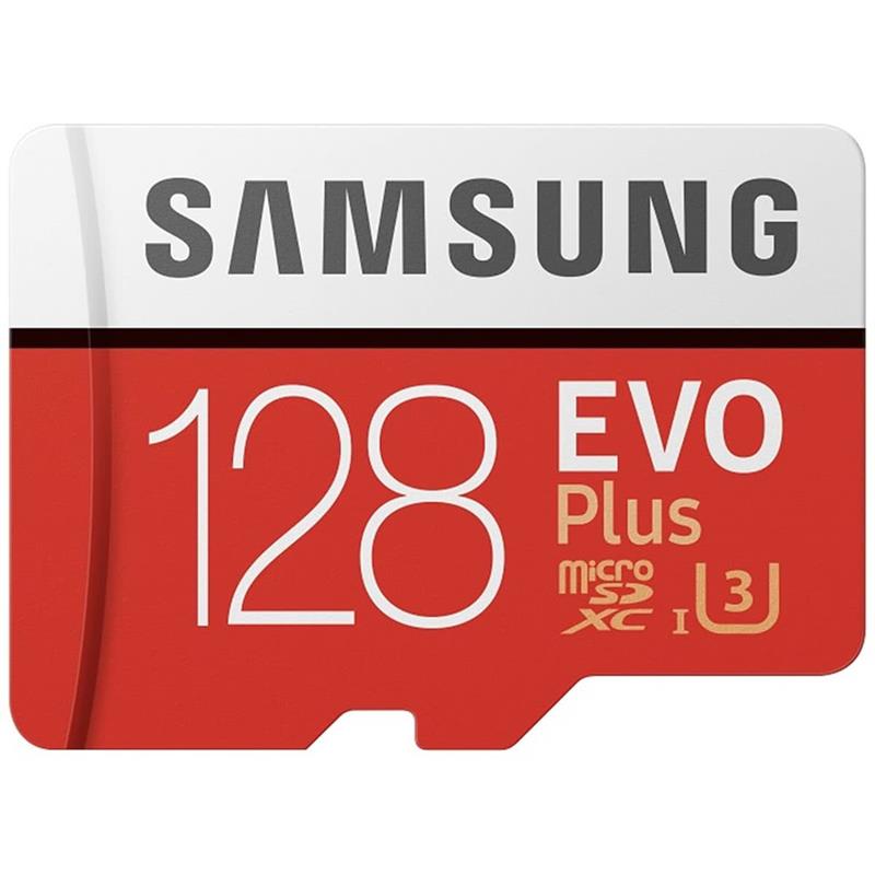 Samsung microSDXC Evo+ - Karta pamięci 128 GB Class 10 UHS-I U3 100/60 MB/s z adapterem