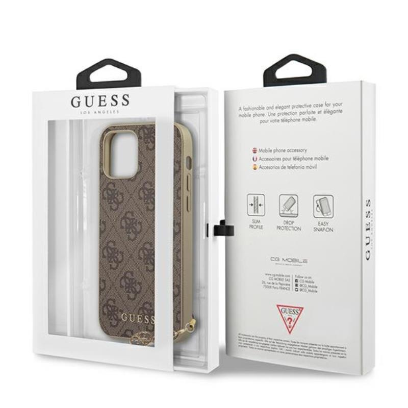 Guess 4G Charms Collection - Etui iPhone 12 Pro Max (brązowy)