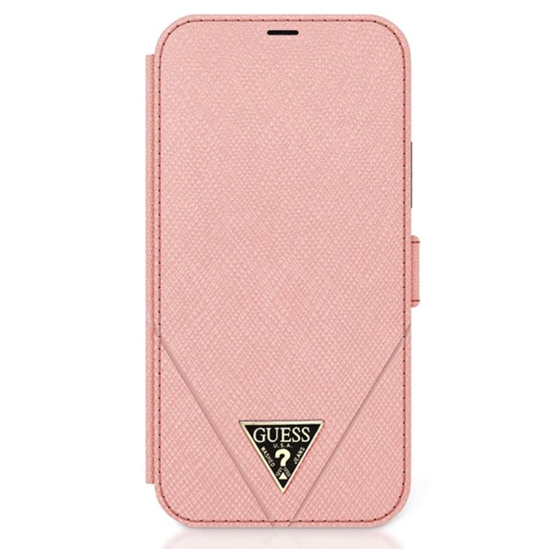 Guess Booktype Saffiano V – Etui iPhone 12 Pro Max (różowy)