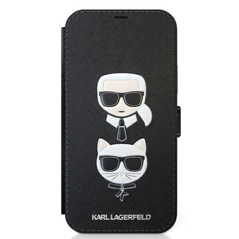 Karl Lagerfeld Booktype Saffiano Karl & Choupette Heads – Etui iPhone 12 Pro Max (czarny)