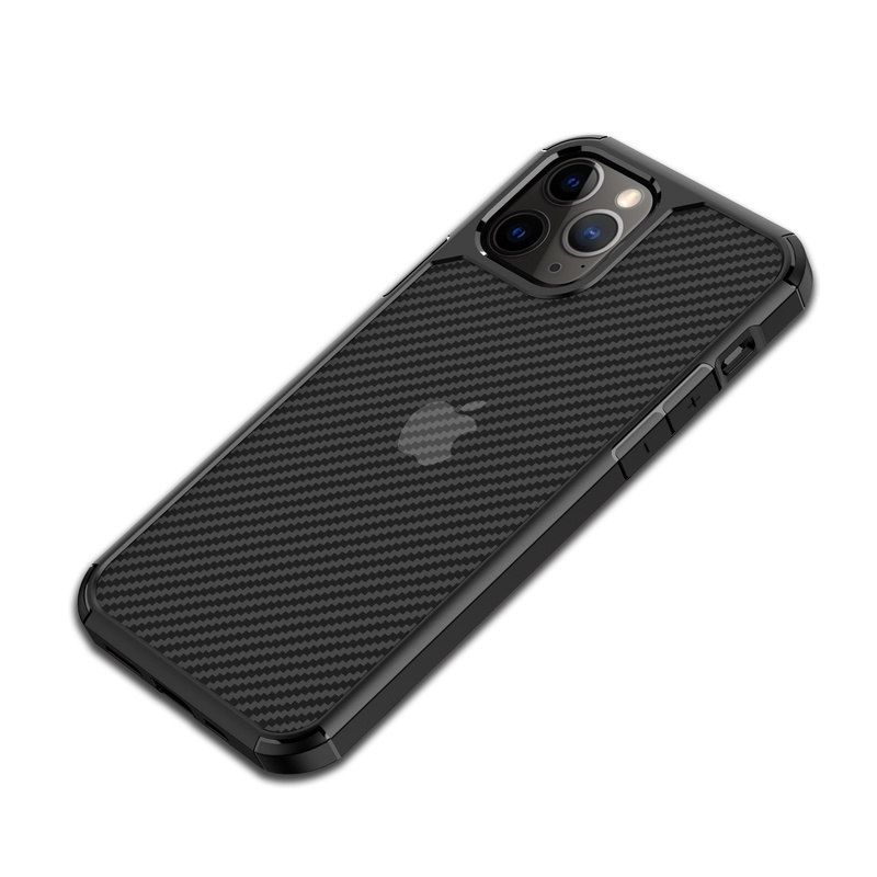 Crong Hybrid Carbon - Etui iPhone 12 Pro Max (czarny)