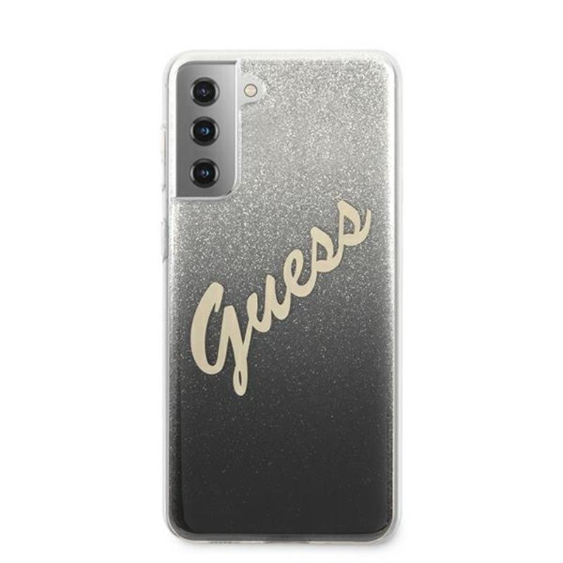 Guess Glitter Gradient Script - Etui Samsung Galaxy S21  (czarny)