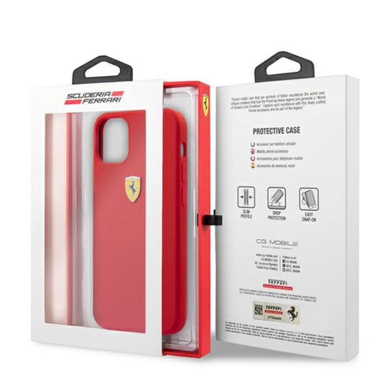 Ferrari On Track Silicone – Etui iPhone 12 Pro Max (czerwony)