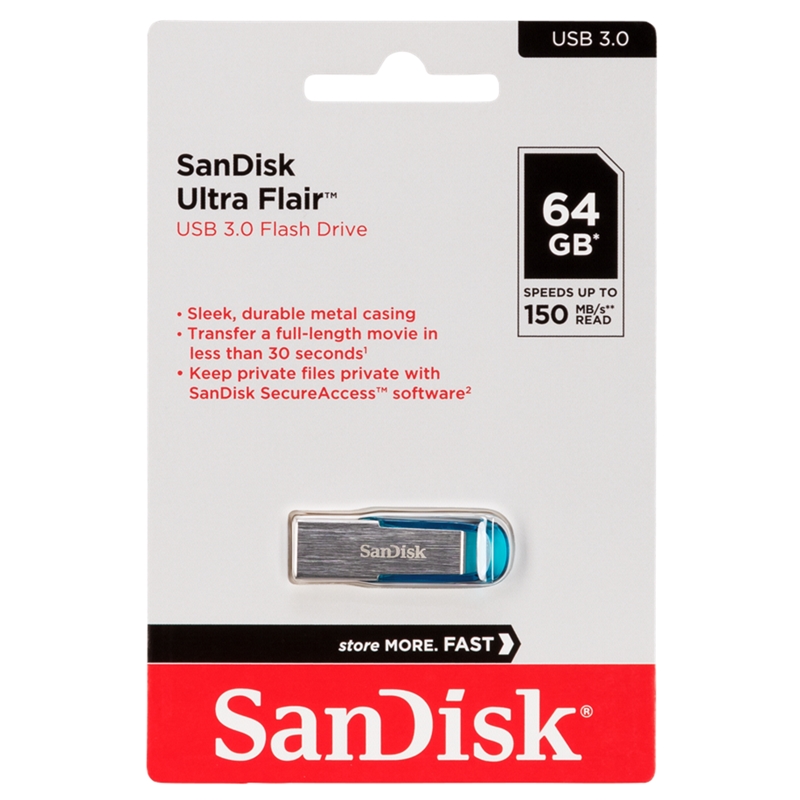 SanDisk Cruzer Ultra Flair - Pendrive 64GB USB 3.0