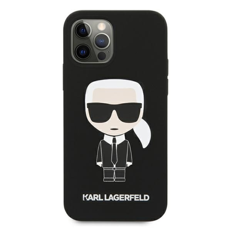 Karl Lagerfeld Fullbody Silicone Iconic - Etui iPhone 12 / 12 Pro (Black)