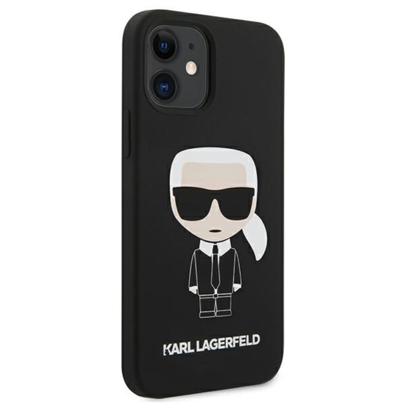 Karl Lagerfeld Fullbody Silicone Iconic - Etui iPhone 12 Mini (Black)