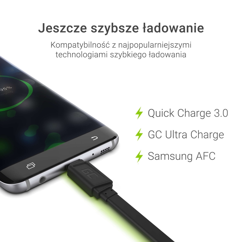 Green Cell GCmatte - Kabel Przewód Micro USB 25 cm z obsługą szybkiego ładowania
