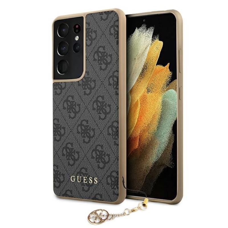 Guess 4G Charms Collection - Etui Samsung Galaxy S21 Ultra (szary)