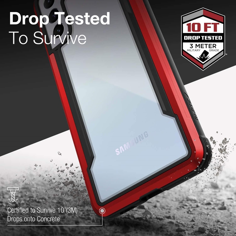 X-Doria Raptic Shield - Etui aluminiowe Samsung Galaxy S21+ (Antimicrobial protection) (Red)