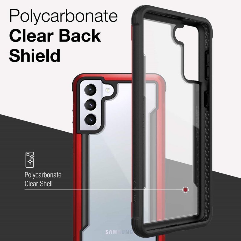 X-Doria Raptic Shield - Etui aluminiowe Samsung Galaxy S21+ (Antimicrobial protection) (Red)