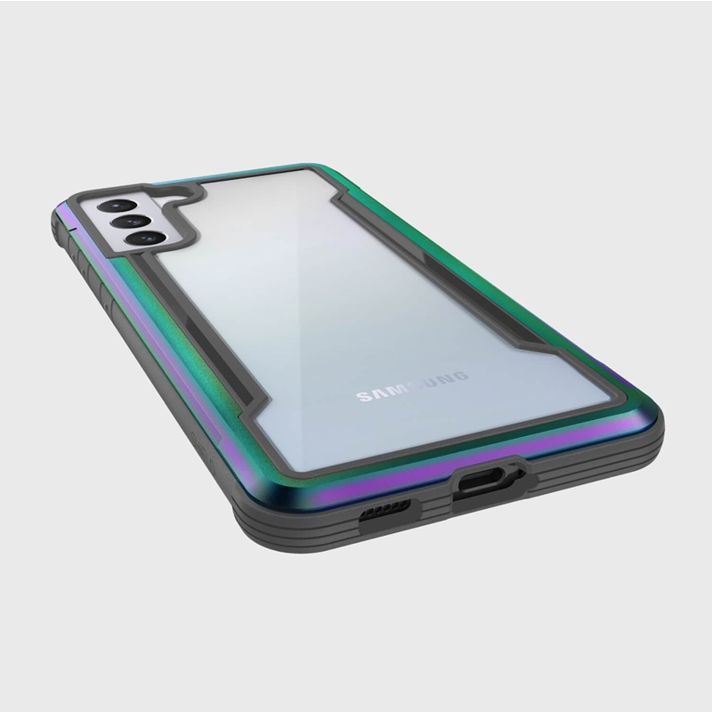 X-Doria Raptic Shield - Etui aluminiowe Samsung Galaxy S21+ (Antimicrobial protection) (Iridescent)