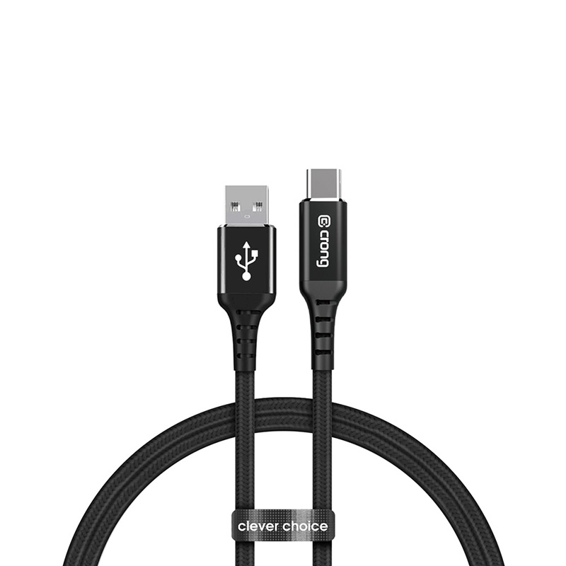 Crong Armor Link - Kabel 60W 3A USB-A do USB-C Power Delivery Fast Charging 150cm (czarny)