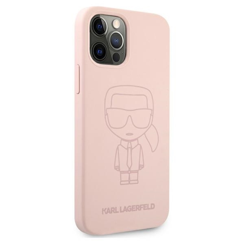 Karl Lagerfeld Silicone Ikonik Outline - Etui iPhone 12 / iPhone 12 Pro (różowy)