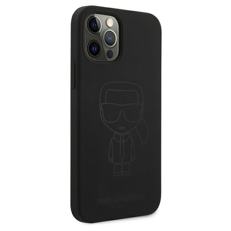 Karl Lagerfeld Silicone Ikonik Outline - Etui iPhone 12 / iPhone 12 Pro (czarny)