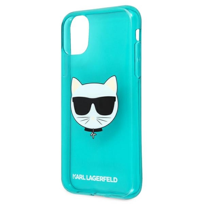 Karl Lagerfeld Choupette Head - Etui iPhone 11 (fluo niebieski)