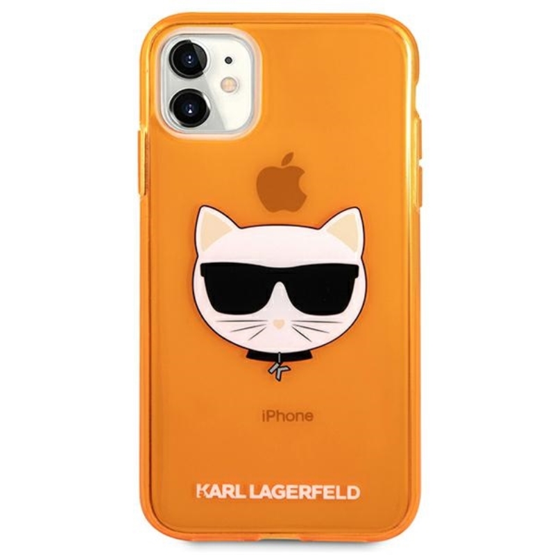 Karl Lagerfeld Choupette Head - Etui iPhone 11 (fluo pomarańczowy)