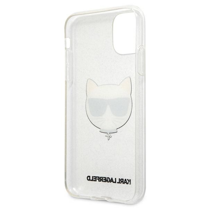 Karl Lagerfeld Choupette Head Glitter - Etui iPhone 11 (srebrny)