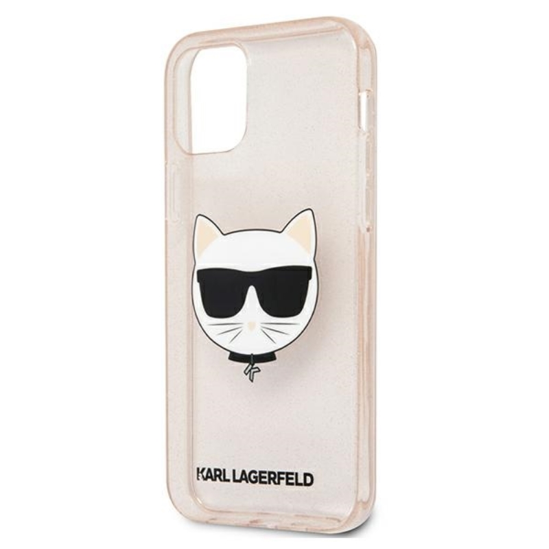 Karl Lagerfeld Choupette Head Glitter - Etui iPhone 12 Pro Max (złoty)