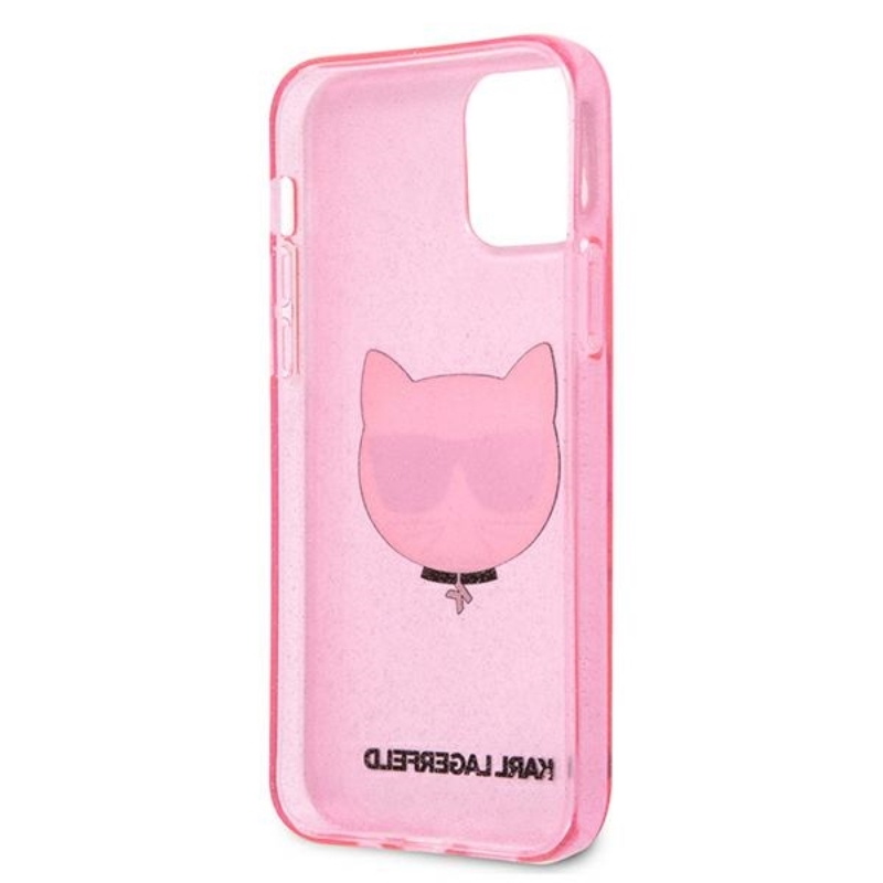 Karl Lagerfeld Choupette Head Glitter - Etui iPhone 12 Pro Max (różowy)
