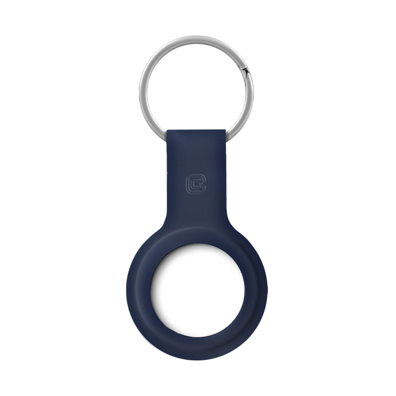 Crong Silicone Case with Key Ring – Etui ochronne brelok do Apple AirTag (granatowy)